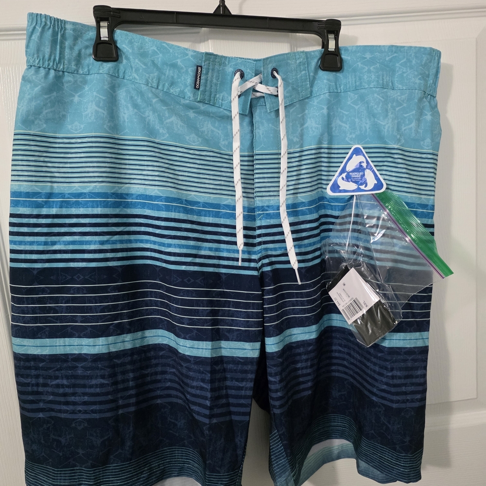 Blue Striped Men's Swim Shorts